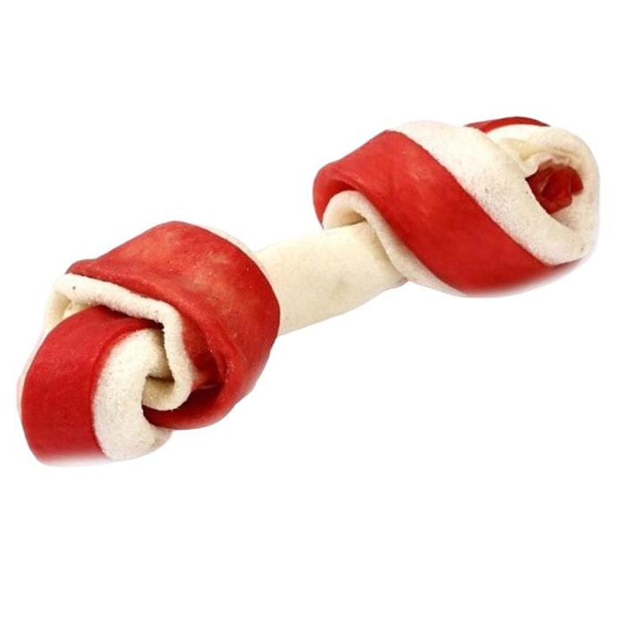 Os pentru caini Maced, Piele de vita uscata, 11cm