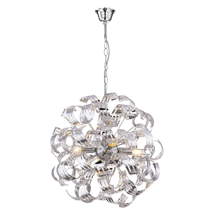 Szalag csillár, Agora Lighting, Acél, E14, Ezüst