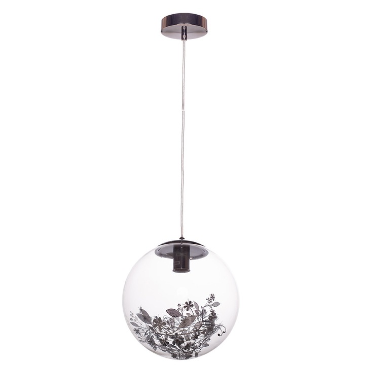 Pendul Flora, Agora Lighting, Otel, E27, 30cm, Crom