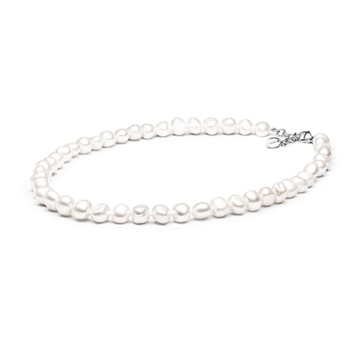 Nyaklánc Barokk Fehér Édesvízi Gyönggyel súlya kb.: 59.77 gramm