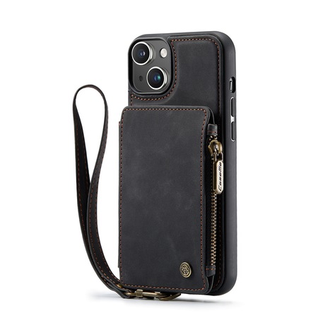 Капак за iPhone 14, CaseMe, кожа с кадифена текстура, заден капак, слот ...