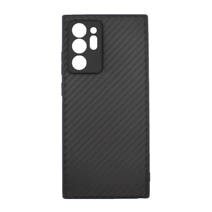 Карбонов калъф за Samsung Galaxy Note 20 Ultra, TPU Ultra Protect Slim Anti-Shock, въглеродни влакна, защита на камерата, черен