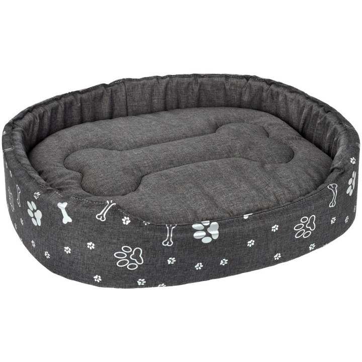 Culcus caini, patut caine talie mare, moale, impermeabil, perna si husa detasabile, saltea caini se poate spala la masina, gri inchis, XXL, 100x80 cm