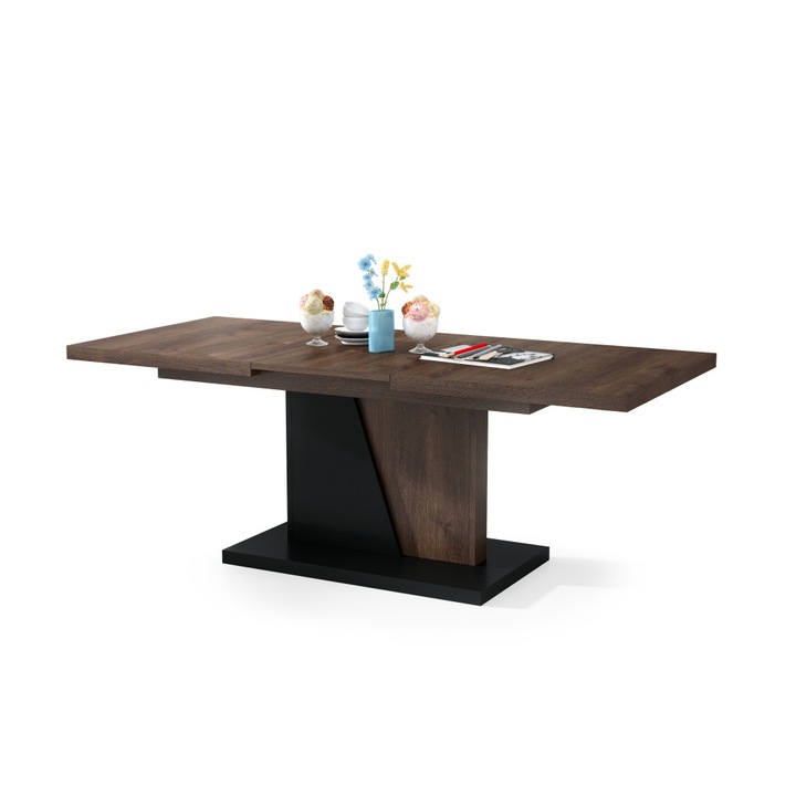 Холна маса Mazzoni, NOIR, Кафяв / черен дъб, 120 x 70 см