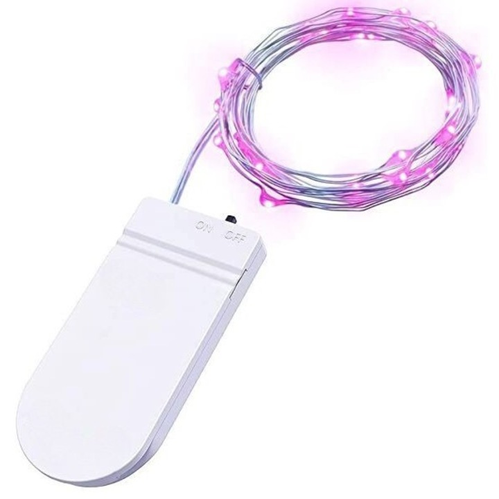 Коледна Инсталация, Flippy, Линеен тип, 1 м, 10 LED, розов, С батерии, Екстериор
