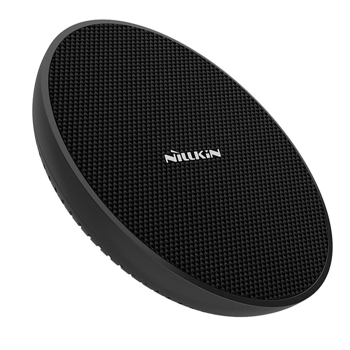 Incarcator Wireless Qi 15W pentru Samsung, iPhone, Huawei, Xiaomi, Oppo, Motorola - sistem de racire interior, incarcare rapida - Nillkin PowerFlash, Negru (MC035)