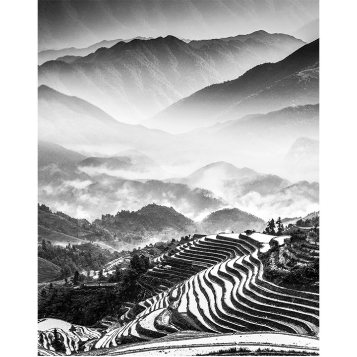 Fekvő tapéta, PoStar, Szintetikus szál, 200x254 cm, Fehér/fekete