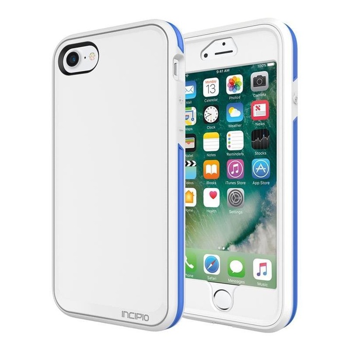 Carcasa iPhone 7, Incipio, Alb/Albastru
