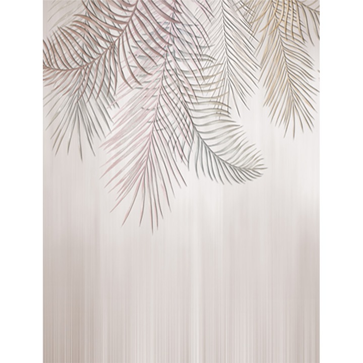 Pálmalevél tapéta, PoStar, Szintetikus szál, 200x254 cm, Bézs