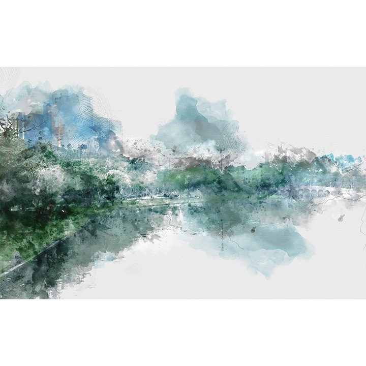 Fekvő tapéta, PoStar, Szintetikus szál, 400x254 cm, Kék/Zöld