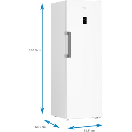 Congelator Beko B3RFNE314W, 286 l, No Frost, 5 sertare + 3 compartimente, Compressor ProSmart Inverter, H 186.5, Clasa E, alb