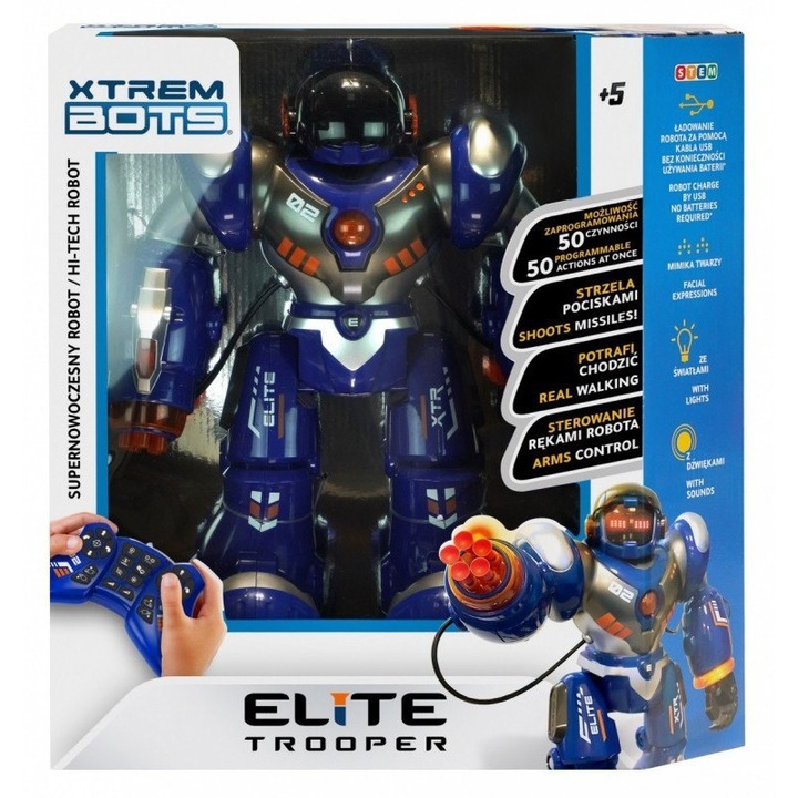 Robot Elite Trooper, TM Toys, +5 ani, Albastru