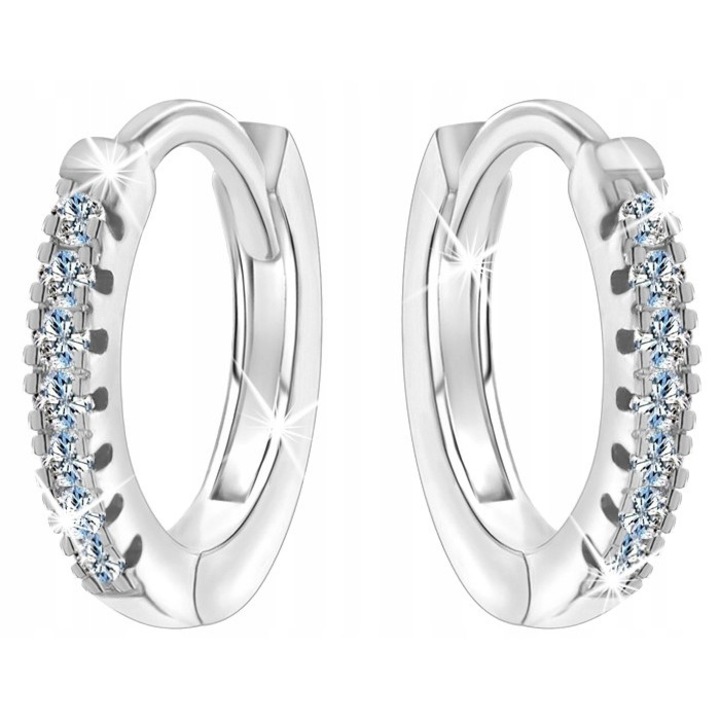 Kerek fülbevaló gyerekeknek, Fine Silver, Ezüst 925, Ezüst