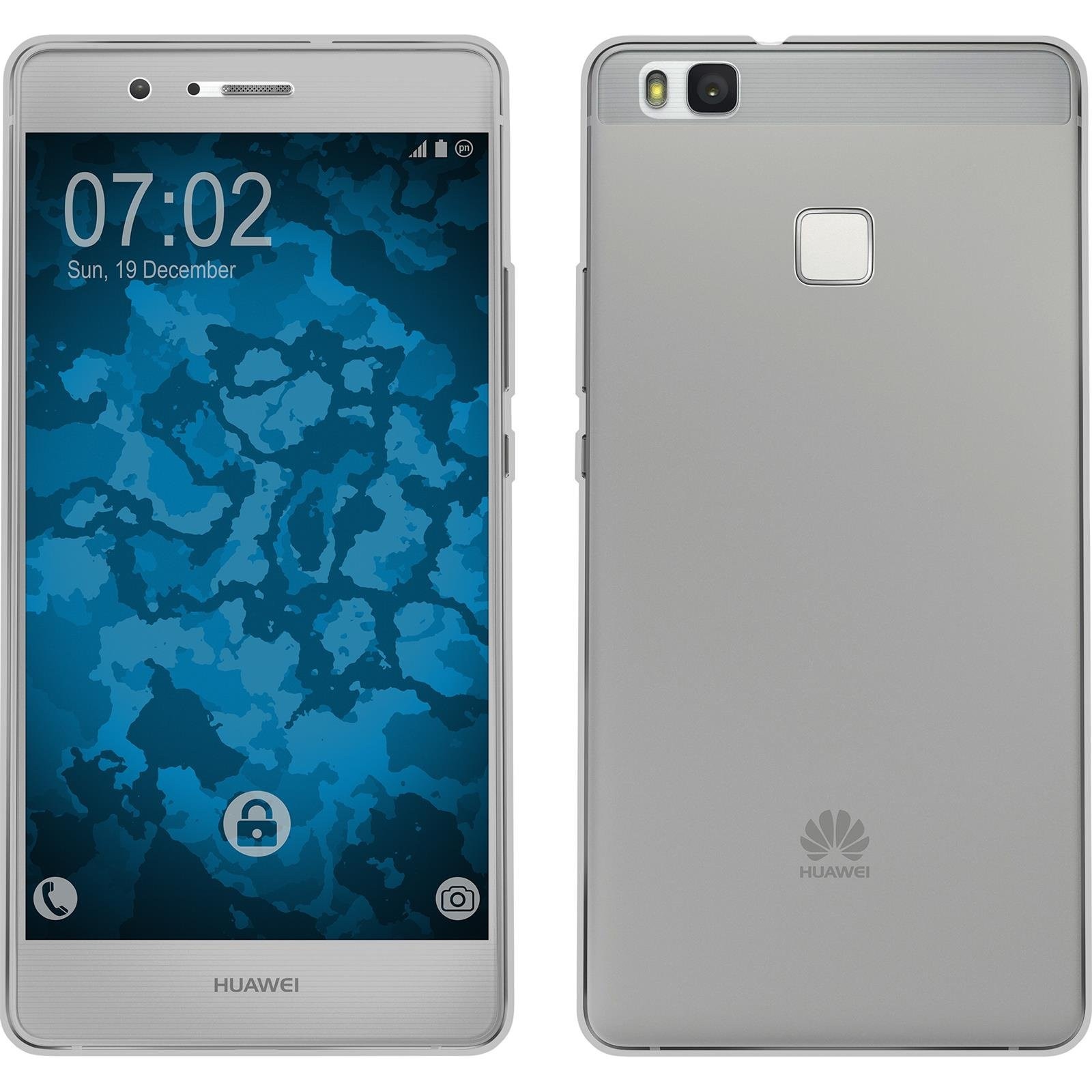 Husa Full TPU 360° (fata + spate), ultra-slim 0.3 mm pentru Huawei P9 Lite, Gri Transparent