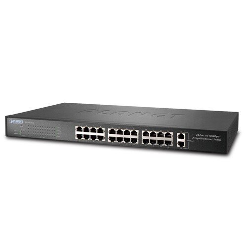 Switch PLANET FGSW-2620, 24-Port 10/100Base-TX + 2-Port 10/100/1000Base-T Gigabit Switch