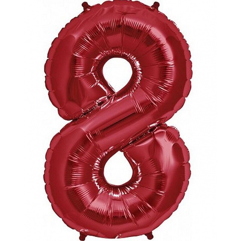 Balon Folie Mare Cifra 8 Rosu - 83 cm, Amscan 28295