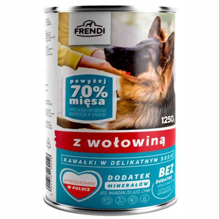 Hrana pentru caini, Frendi, Carne de vita, 1250 g