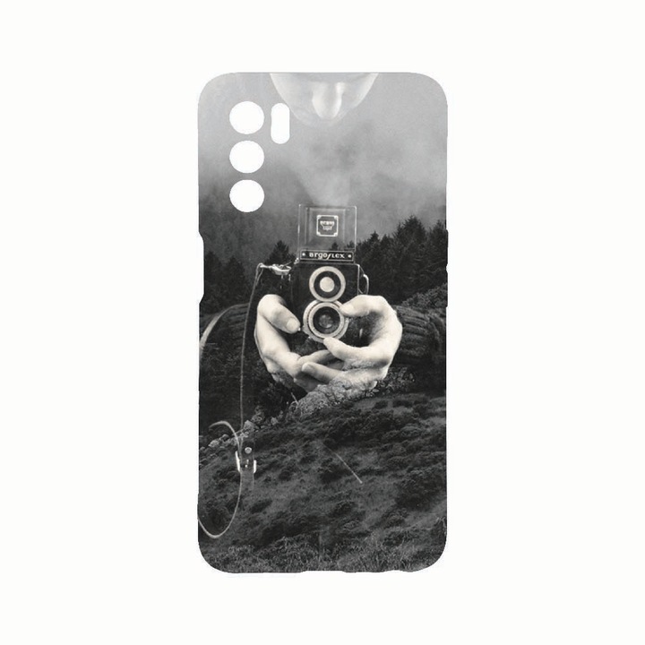 Силиконов калъф Unique за Oppo A54s, Double Exposure, защита на камерата, Black c-B 13