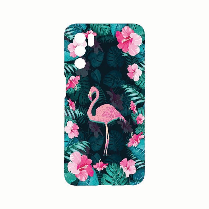 Силиконов калъф Unique за Oppo A16s, Flamingo, защита на камерата, Black c-B 247