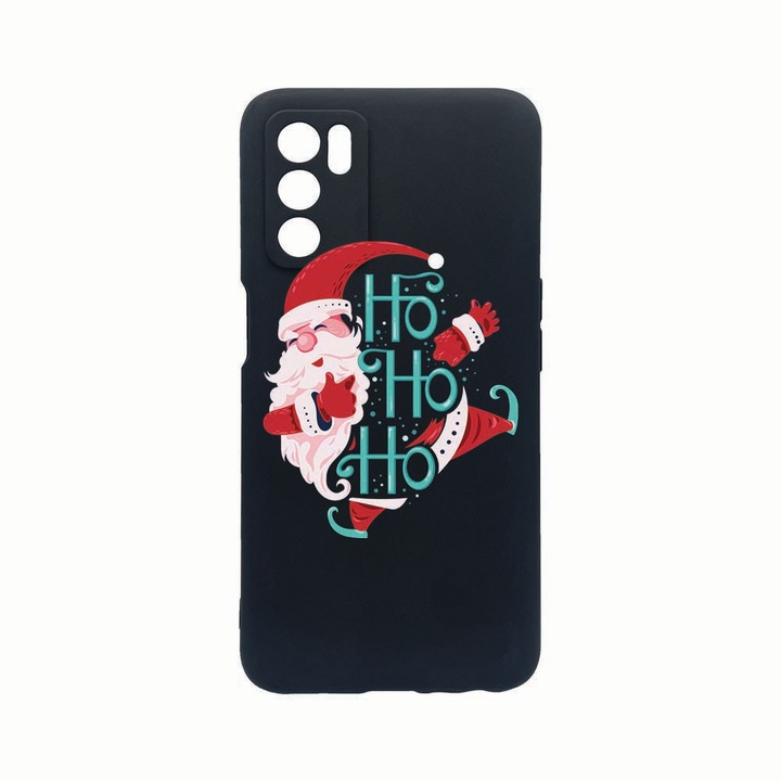 Силиконов калъф Unique за Oppo A16, Ho Ho Ho Santa Claus, защита на камерата, Black c-B 869