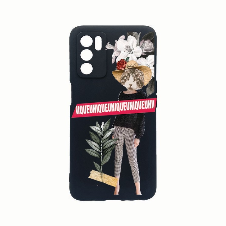 Силиконов калъф Unique за Oppo A16s, I'm Unique, защита на камерата, Black c-B 912