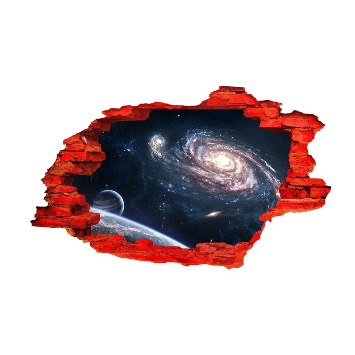 Autocolant decorativ, Gaura in perete, Planete, Multicolor, 83 cm, 81ST-2