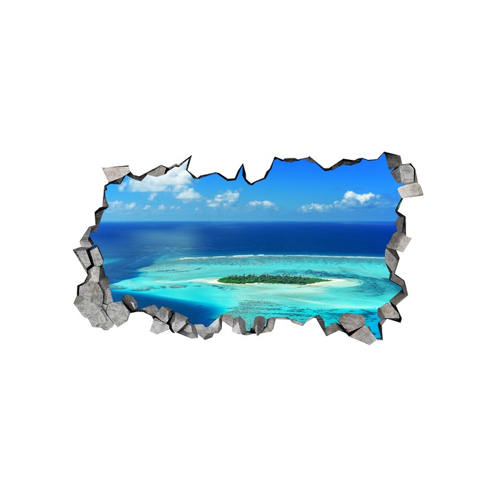 Autocolant decorativ, Gaura in perete, Natura si peisaje, Multicolor, 85 cm, 2402ST-3