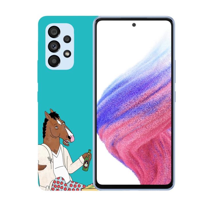 A tok kompatibilis a Samsung Galaxy A72 5G Bojack Horseman és Todd modellel, szilikon, TPU, Viceversa