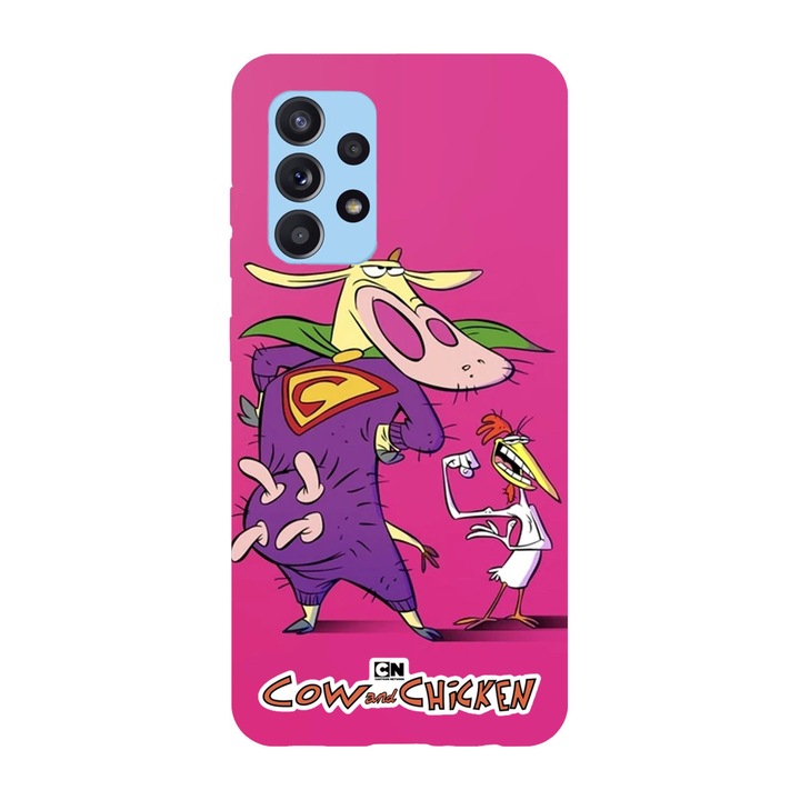 Husa compatibila cu Samsung Galaxy A72 5G model Cow and Chicken Super Cow, Silicon, TPU, Viceversa