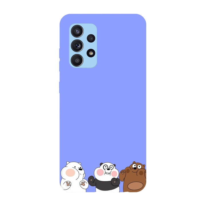 Husa compatibila cu Samsung Galaxy A72 5G model Cute Three Bears, Silicon, TPU, Viceversa