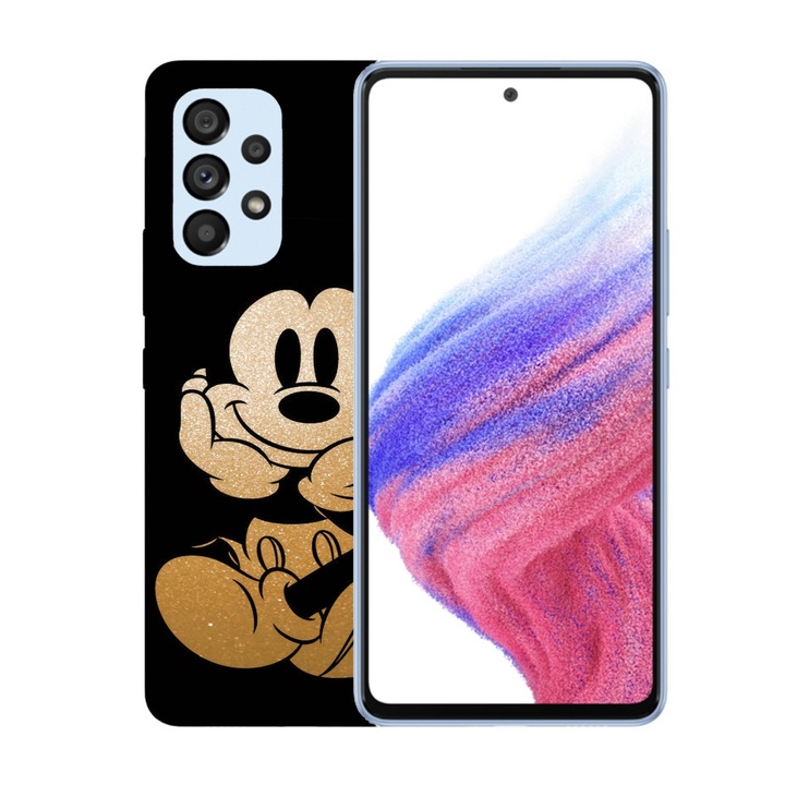 Кейс съвместим с модел Samsung Galaxy A51 Glitter Mickey Mouse, силикон, TPU, обратното