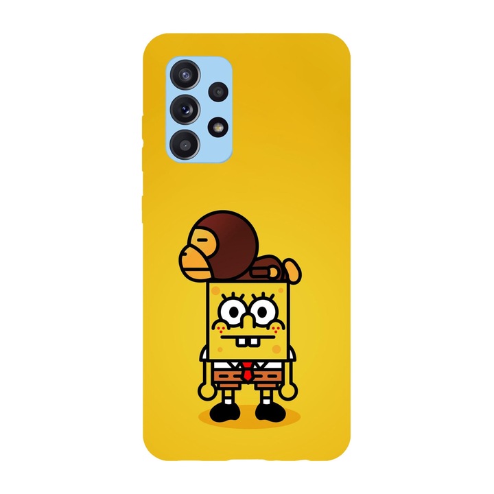 Husa compatibila cu Samsung Galaxy A41 model SpongeBob has a hat, Silicon, TPU, Viceversa