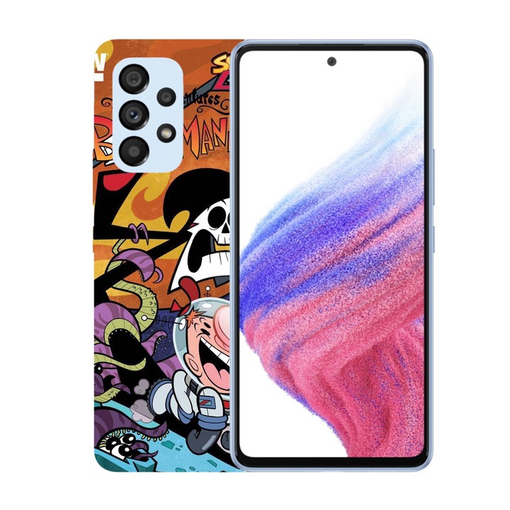 A burkolat kompatibilis a Samsung Galaxy A72 The Grim Adventures of Billy és Mandy modellel, szilícium, TPU, Viceversa