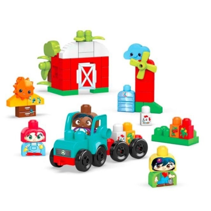 Комплект от 52 строителни блока, модел ферма, Mega Bloks, многоцветен