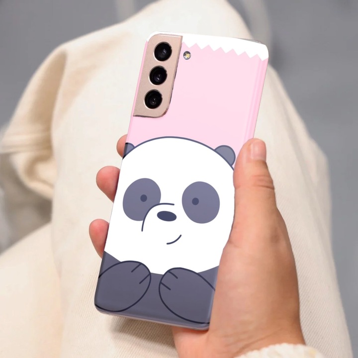 Tok kompatibilis a Samsung Galaxy S21 Ultra modell Sweet panda We Bare Bears, szilikon, TPU, fordítva