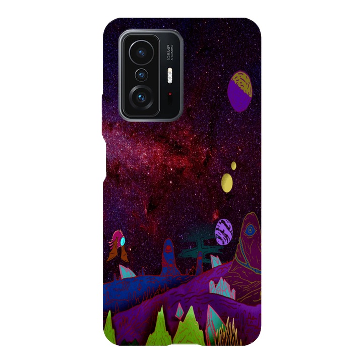 Кейс съвместим с Xiaomi Redmi Note 11 модел Neon strange universe, Silicon, TPU, Обратно