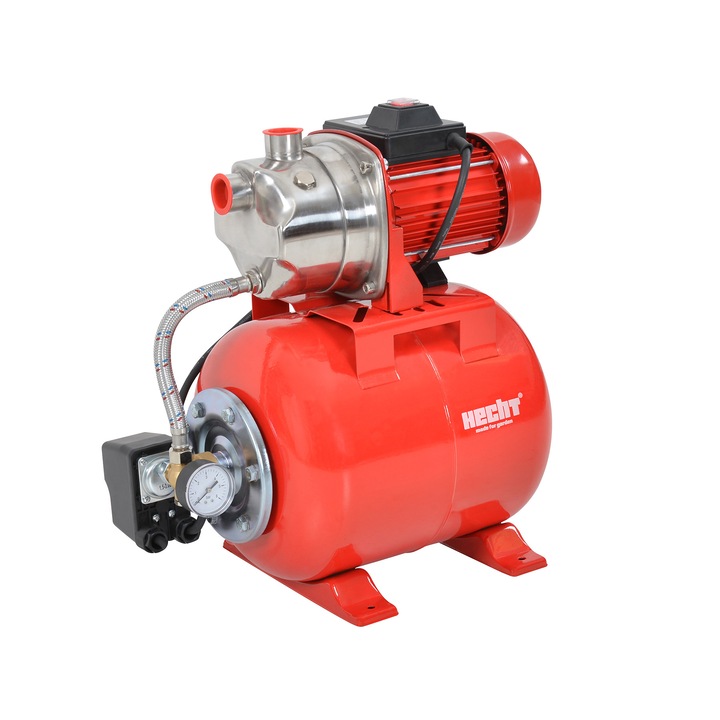 Hidrofor HECHT 3101 INOX, putere 1000 W, 3 bar, inaltime maxima refulare 44 m, adancime 8 m
