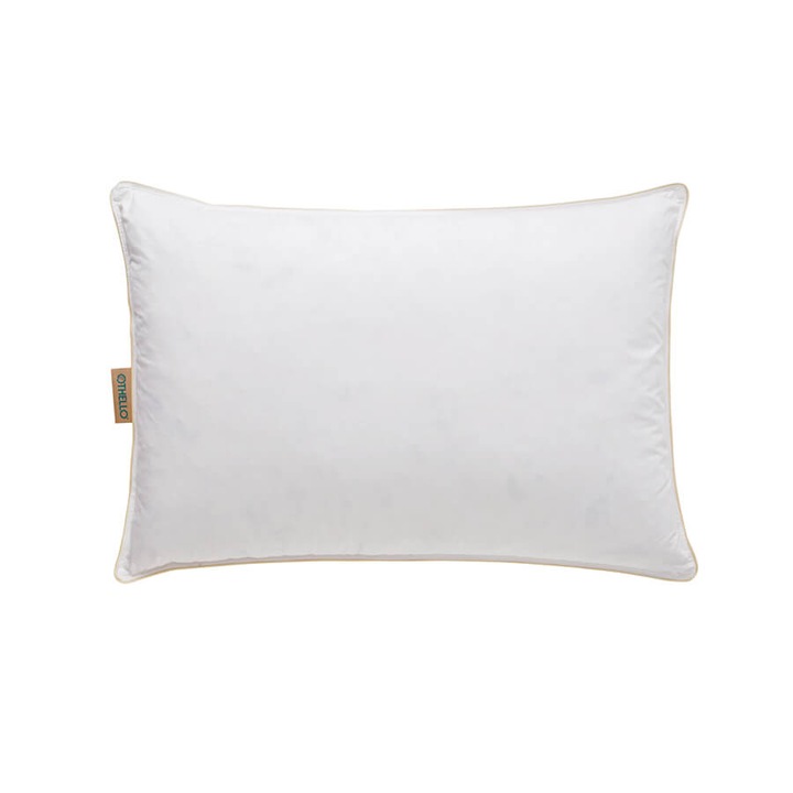 Perna pat Bronze, dimensiune 50x70, cm, alba, cu cumplutura 100% puf gasca