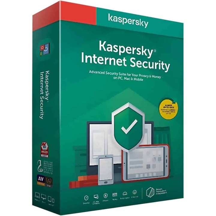 Kaspersky Internet Security 2022 - 1 dispozitiv / 1 an PC, MAC, Android si iOS