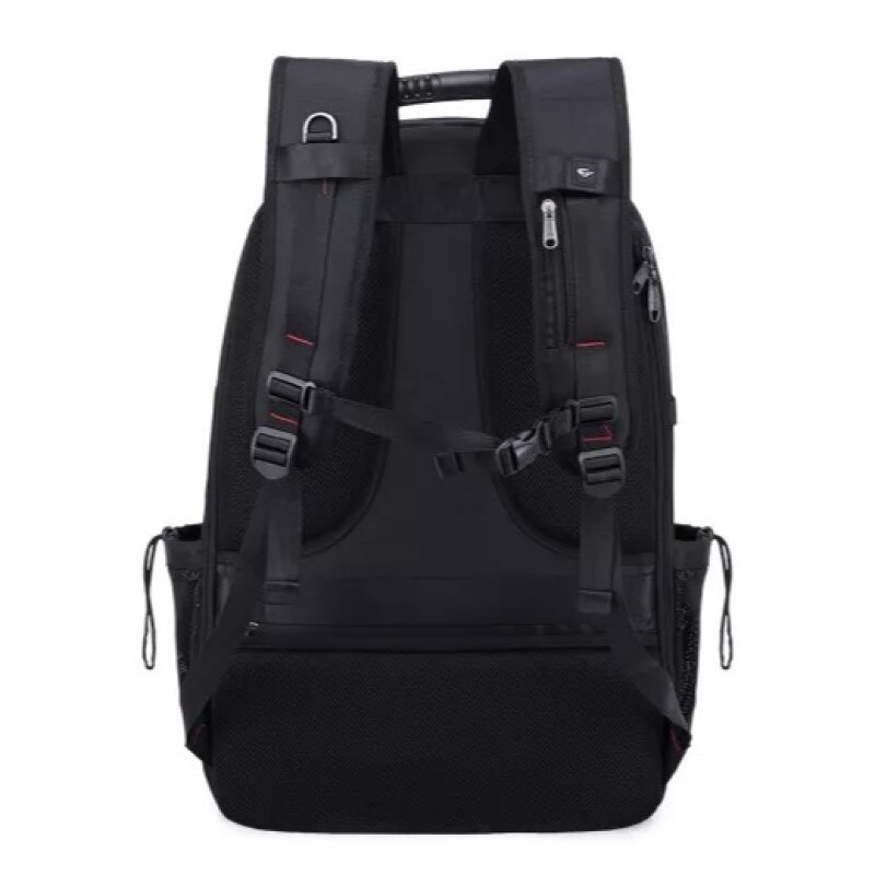 Rucsac laptop 15.6", impermeabil, expandabil, pentru excursii, cu compartiment pentru incaltaminte, Escalate, 40x23/31x63 cm, Negru