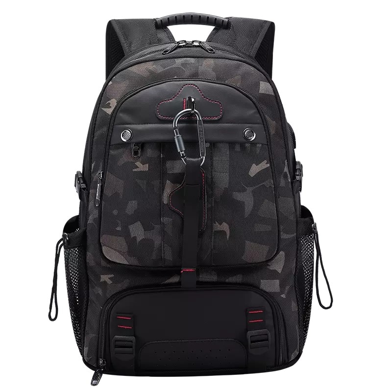 Rucsac laptop 15.6", impermeabil, expandabil, pentru excursii, cu compartiment pentru incaltaminte, Escalate, 40x23/31x63 cm, Camuflaj