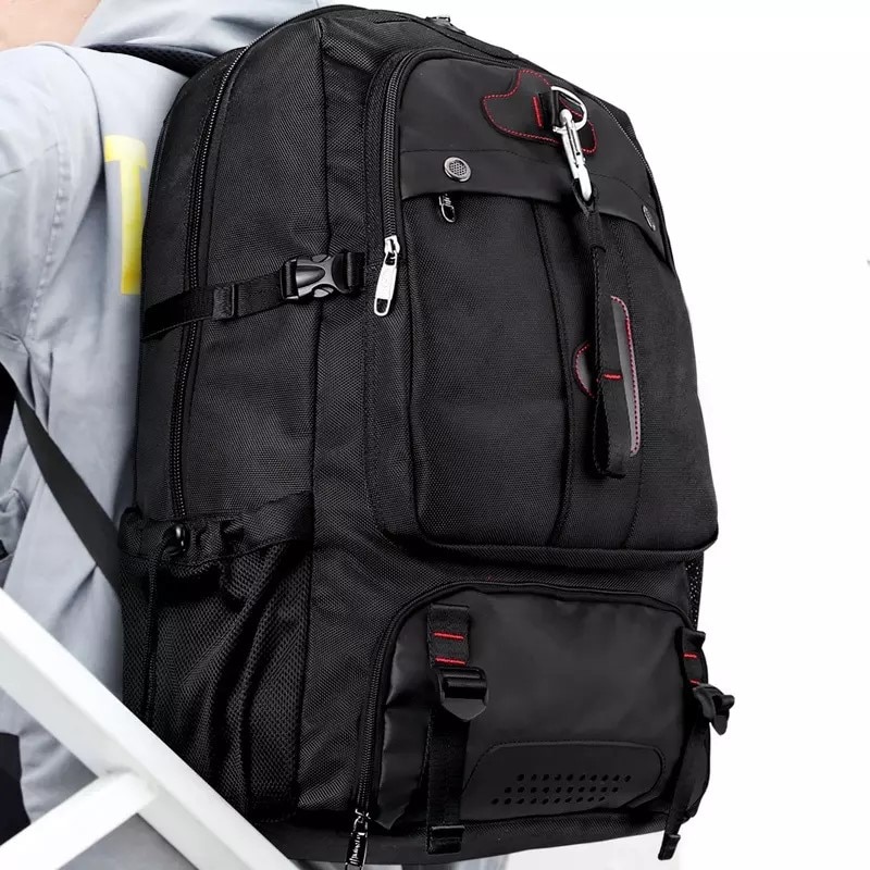 Rucsac laptop 15.6", impermeabil, expandabil, pentru excursii, cu compartiment pentru incaltaminte, Escalate, 40x23/31x63 cm, Negru