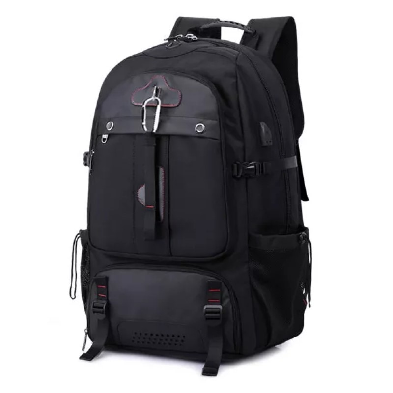 Rucsac laptop 15.6", impermeabil, expandabil, pentru excursii, cu compartiment pentru incaltaminte, Escalate, 40x23/31x63 cm, Negru