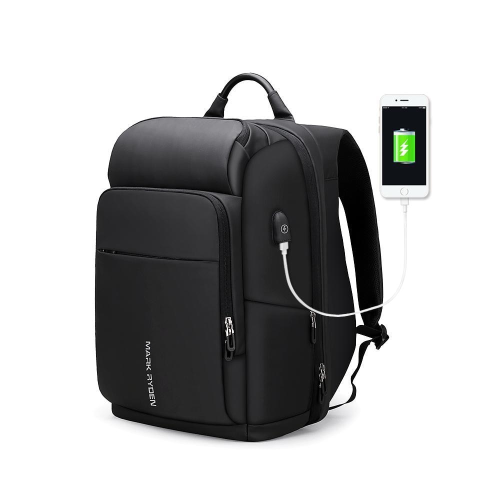 Rucsac/ghiozdan Mark Ryden Smart pentru laptop 15.6", port USB, complet impermeabil, sistem antifurt, unisex, spatios, compartiment produse ude, negru, calatorie, scoala sau servici