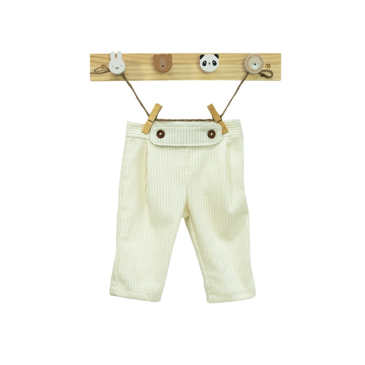 Pantaloni botez Adam din raiat alb - 9-12 Luni (80 cm)
