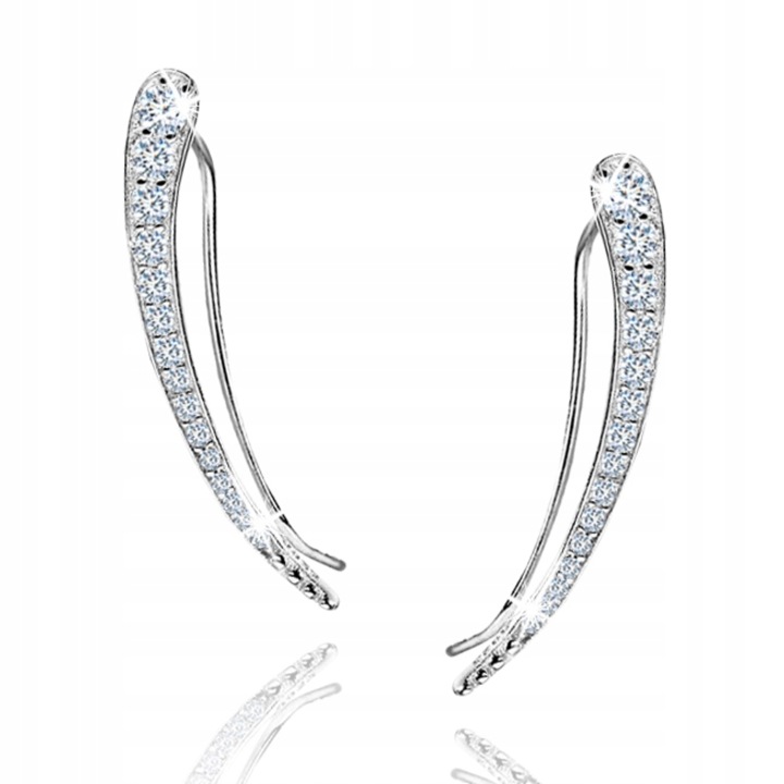 Fülbevaló szett, Mennica Bydgoska, ezüst/cirkon, 1,7, ezüst