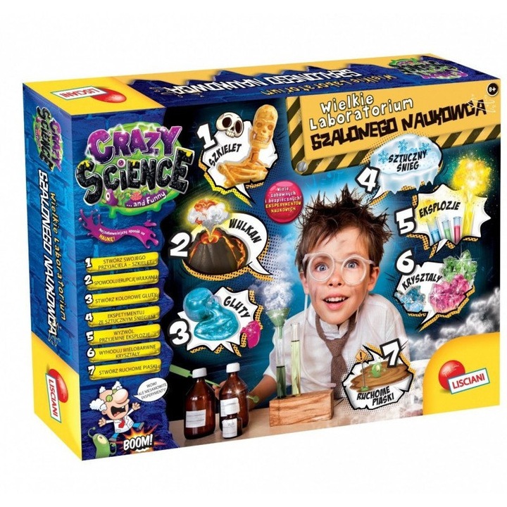 Set 7 experimente Crazy Science Lab Crazy Science, Lisciani, Multicolor