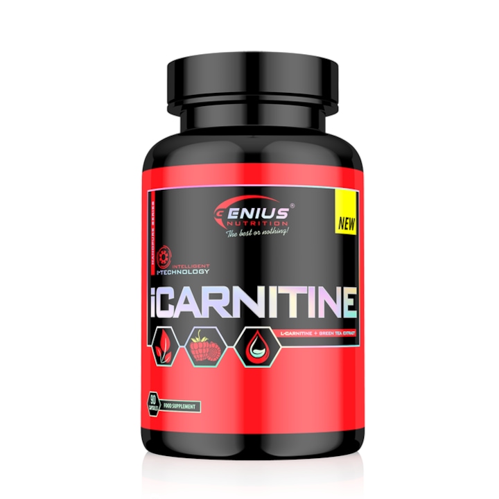 ICarnitine, Genius Nutrition, 90 capsule pentru accelerarea arderii grasimilor