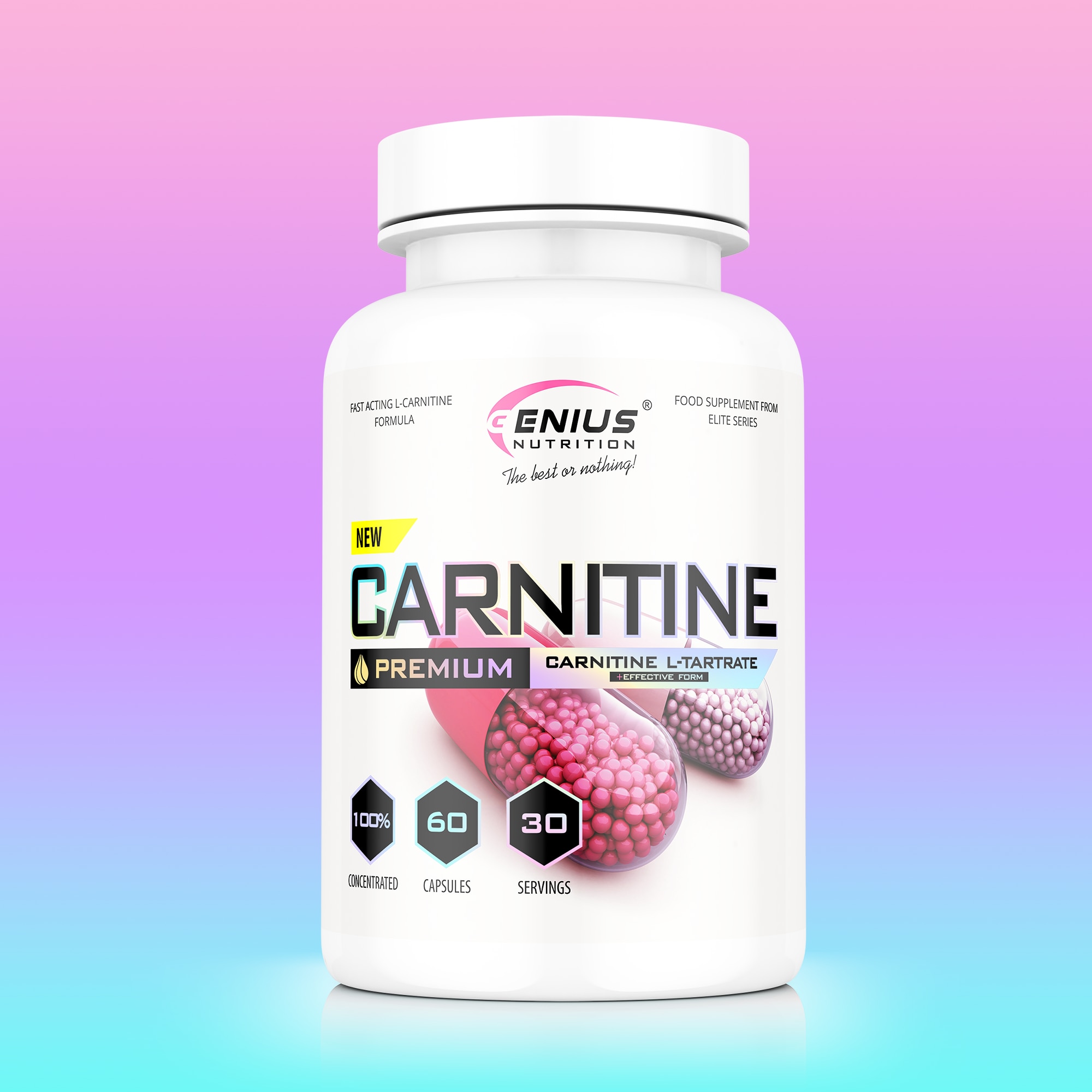 l carnitina genius Supliment alimentar Genius Nutition Carnitine, 60 capsule ce maximizeaza  arderea grasimilor