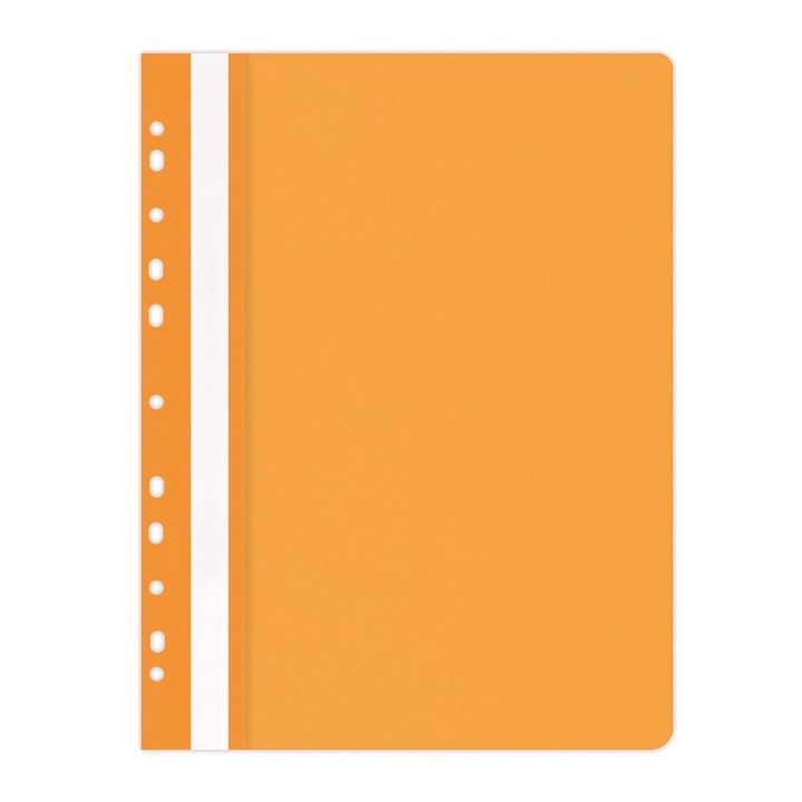 Пластмасова папка с релса и множество перфорации OFFICE Products, оранжева